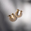 Pearl donut oorbellen goud