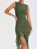ROZZ™ midi-jurk met ruches