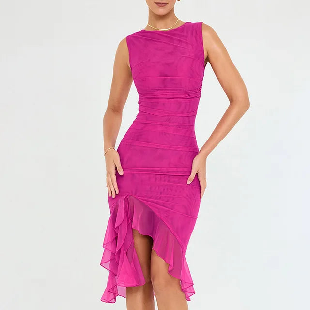 ROZZ™ midi-jurk met ruches