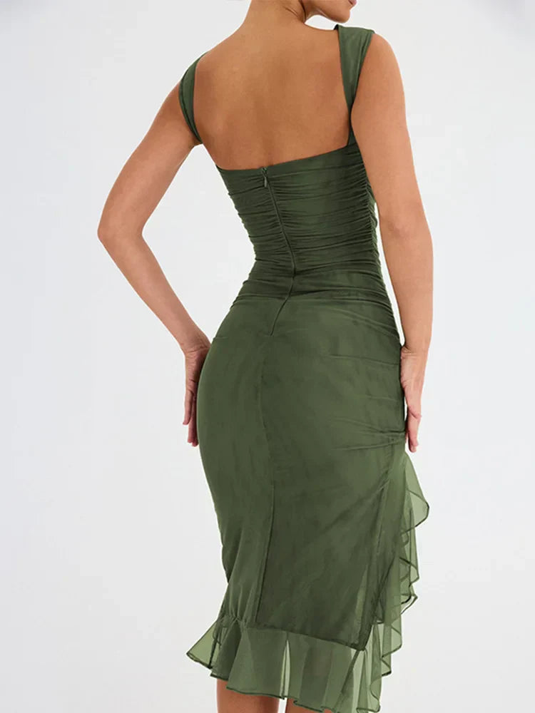 ROZZ™ midi-jurk met ruches