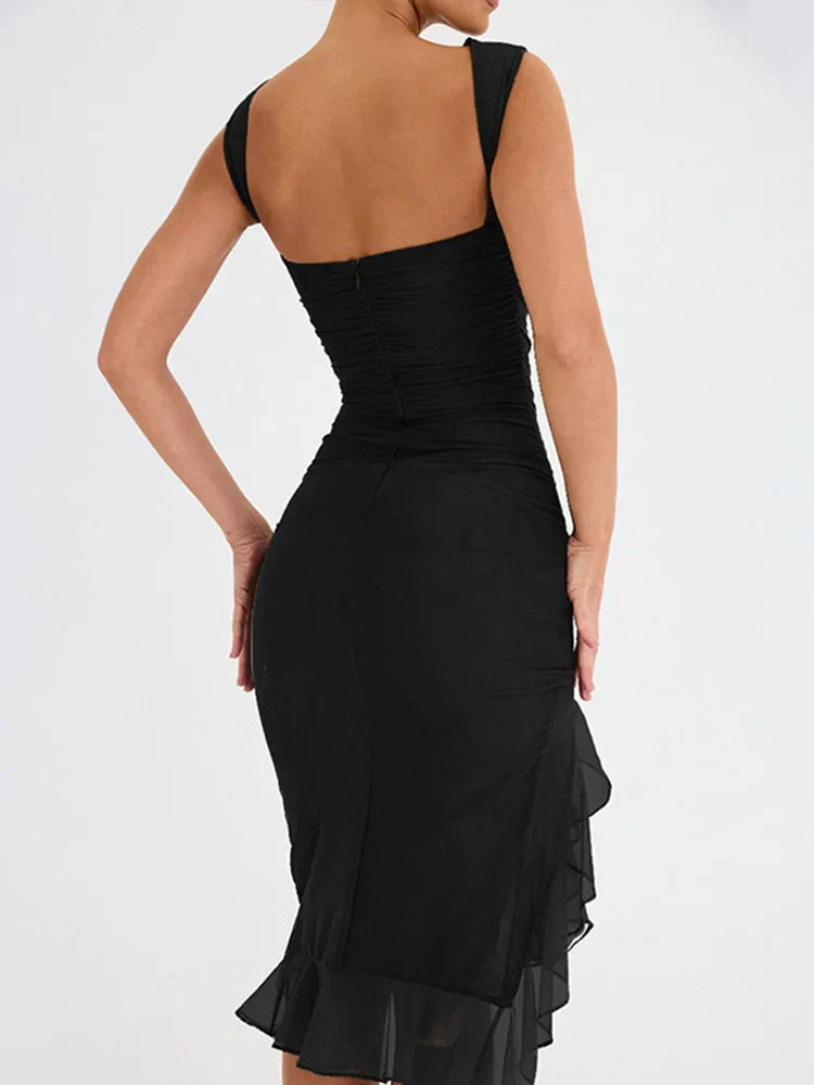 ROZZ™ midi-jurk met ruches
