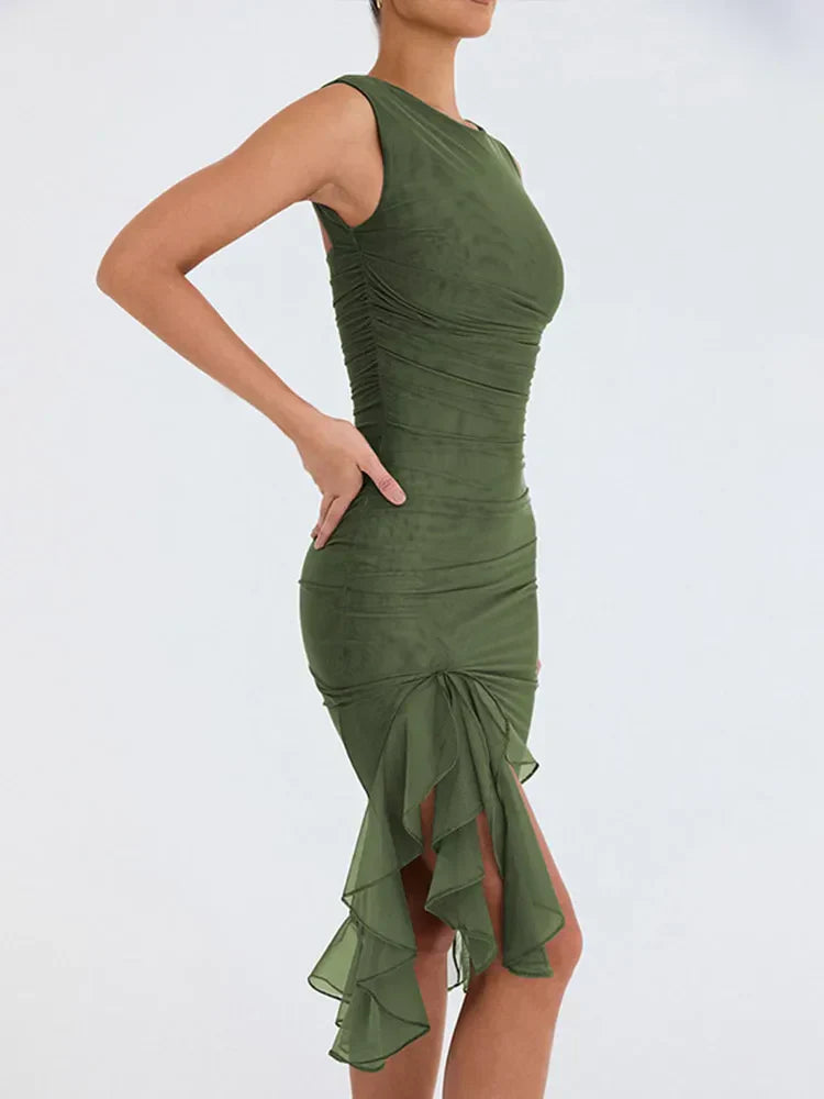 ROZZ™ midi-jurk met ruches