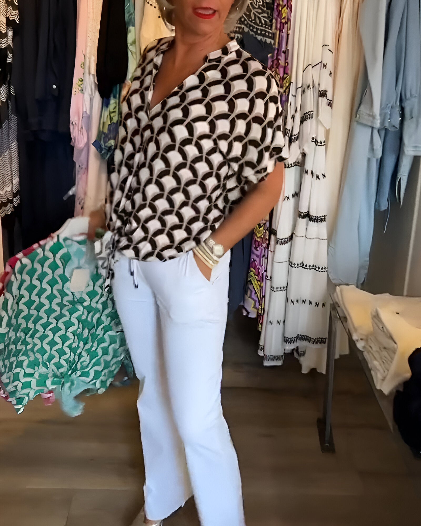 Wendy™ | Casual top met V-hals