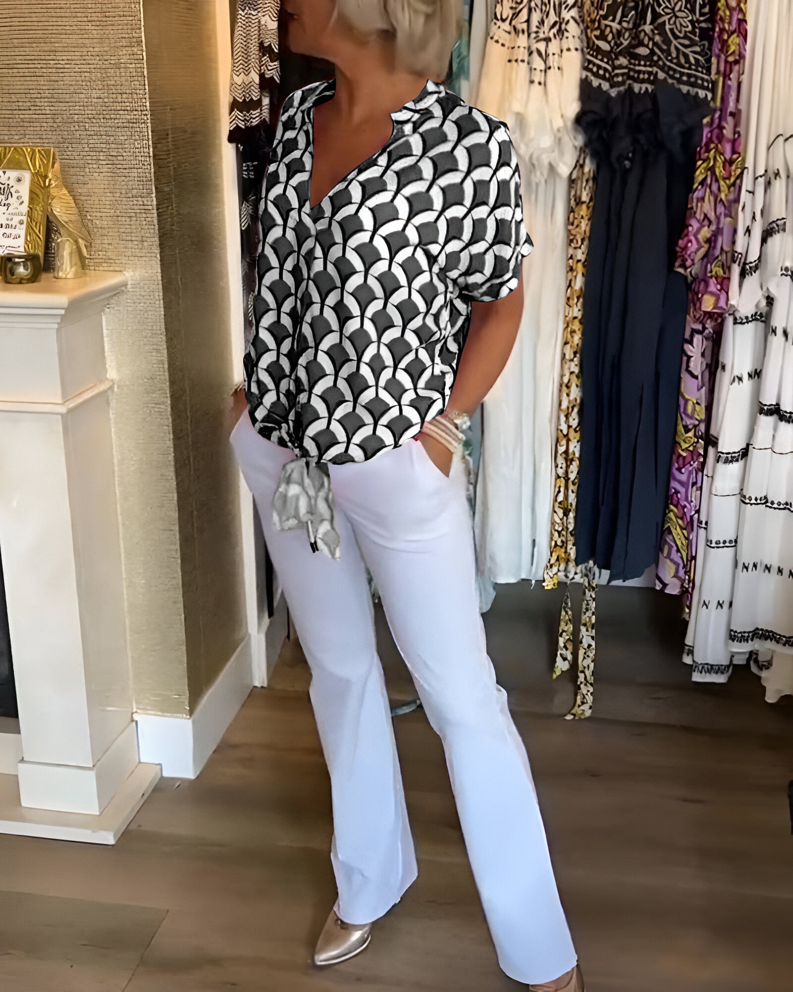 Wendy™ | Casual top met V-hals